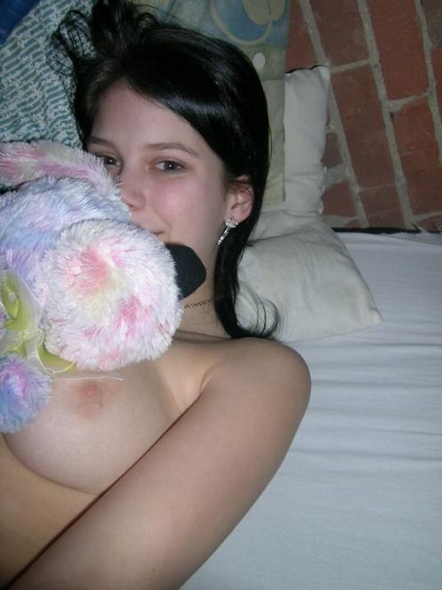 Teen with pierced nipple
